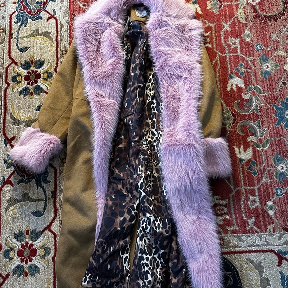 Anthropologie Pink and Brown Cape Coat - Picture 4 of 4